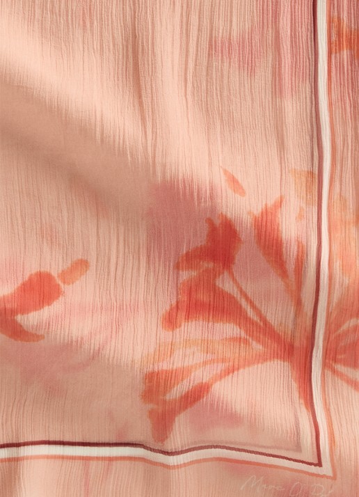 Marc O'Polo Dames Sjaal met print in de kleur Medium Orange_Multi_2-9430 / Oranje