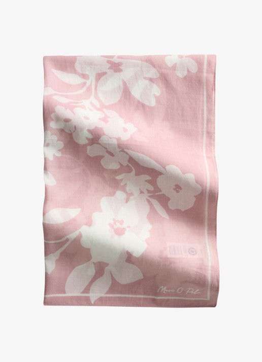Marc O'Polo Dames Bandana met bloemenprint 55 x 55 cm in de kleur Light Pink Multi 02 / Roze