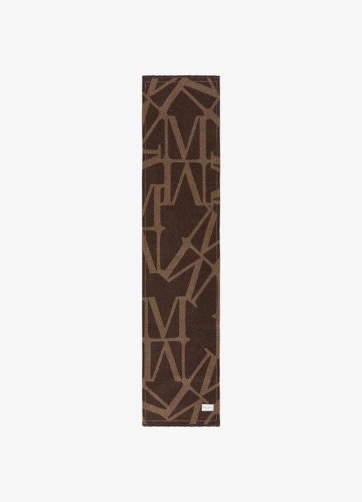 Marc O'Polo Dames Sjaal met logoprint in de kleur Donkerbruin