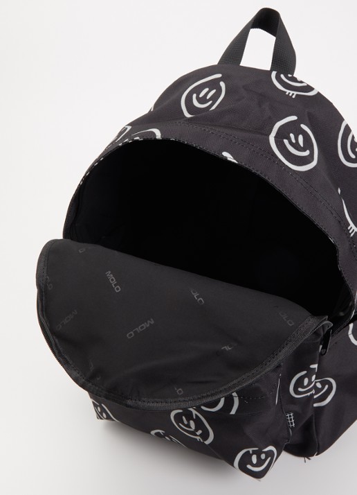 Molo Mio rugzak met print en 12 inch laptopvak in de kleur Zwart, maat: OS