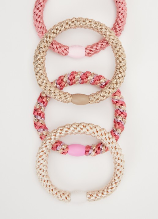 Bon Dep Kknekki Bundle 61 haarelastiekjes met lurex in 4-pack in de kleur Roze, maat: OS