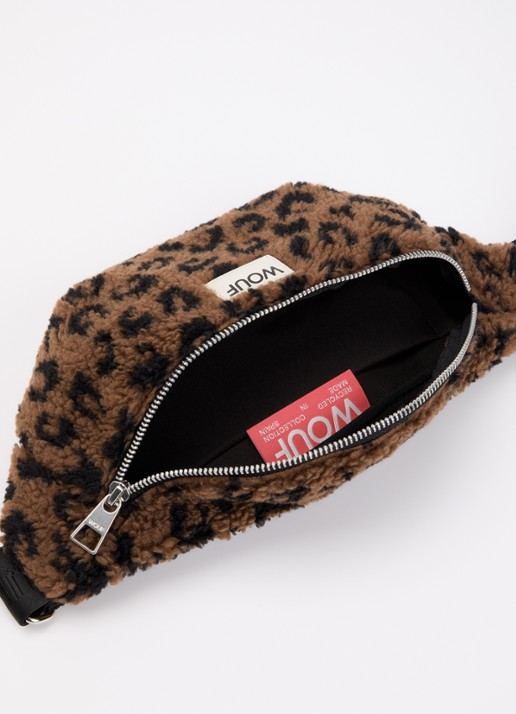 Wouf Jongens Simona heuptas van teddy met panterprint in de kleur Bruin, maat: 1maat