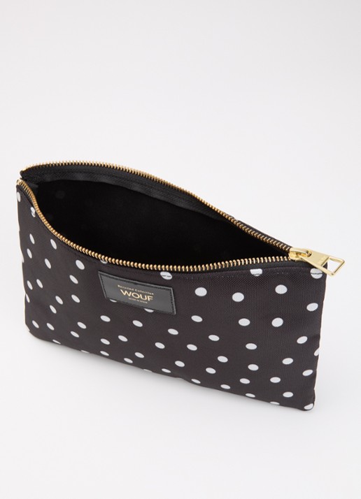 Wouf Grace XL toilettas met stippenprint Zwart - Deal