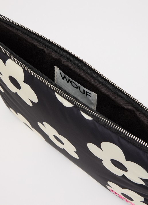 Wouf Night Daisy laptophoes 13 en 14 inch met bloemenprint Zwart - Deal
