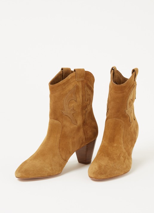 Ba&sh Dames Casey cowboylaars van kalfssuède in de kleur Camel