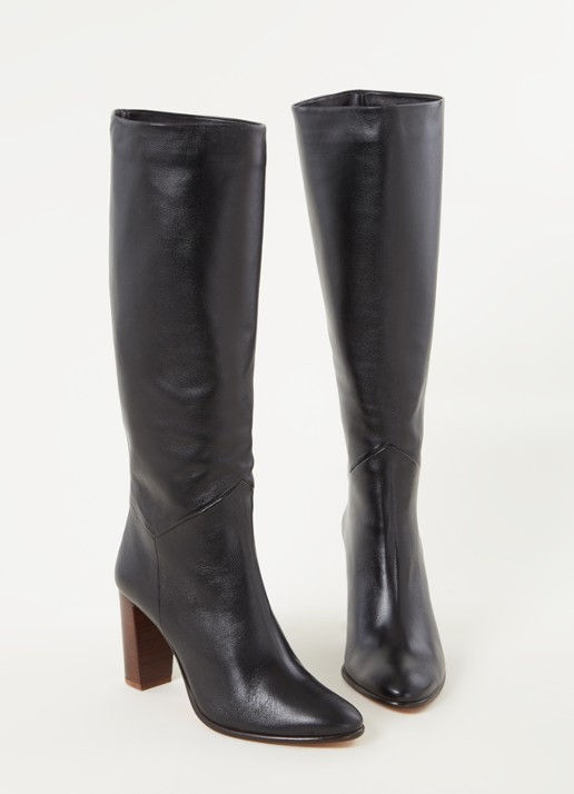 Ba&sh Dames Ciry laars van leer in de kleur Zwart