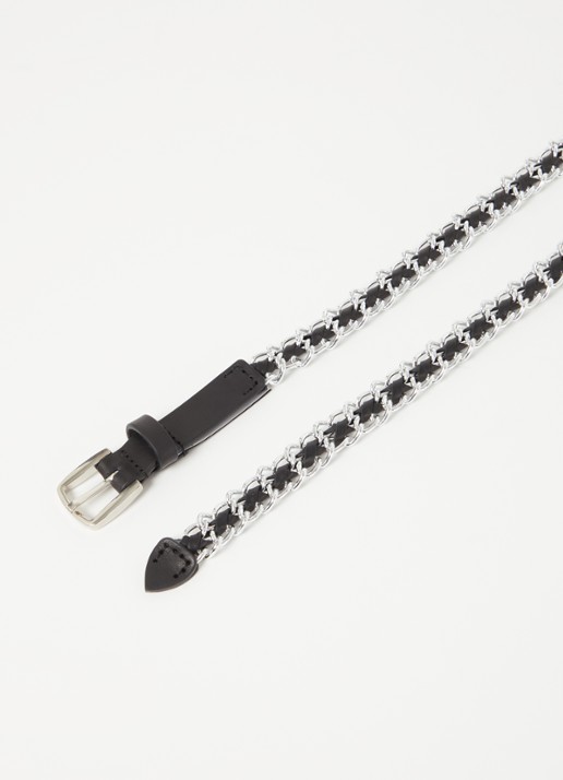 Ba&sh Dames Brooke schakelriem met leren details in de kleur Zilver
