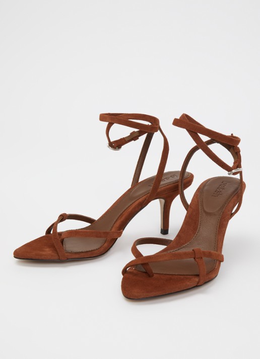 Ba&sh Dames Cera sandalette van suède in de kleur Roodbruin