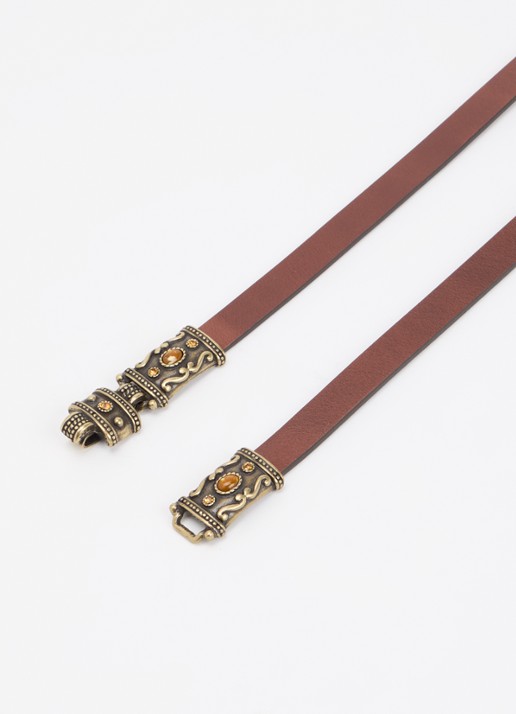 Ba&sh Dames Bara riem van leer in de kleur Bruin