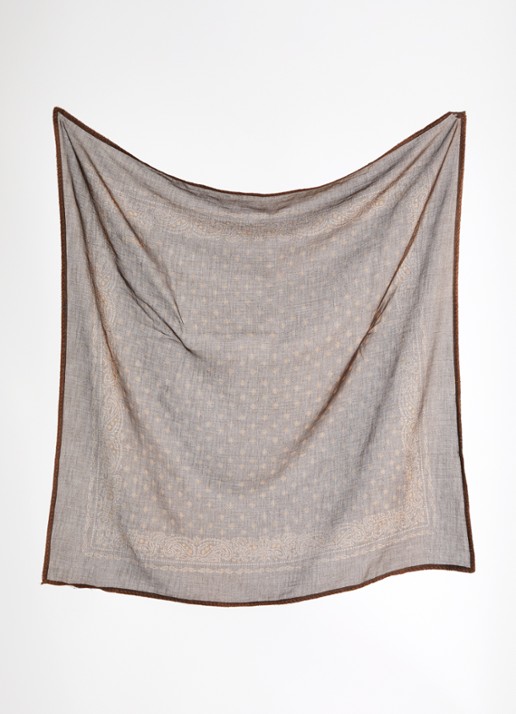 Ba&sh Dames Fary sjaal met paisley dessin 90 x 90 cm in de kleur Bruin
