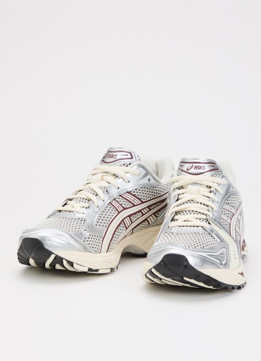 ASICS Dames Gel-Kayano 14 sneaker met mesh en metallic details in de kleur Ivoor, maat: 37
