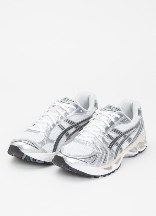 ASICS Heren Gel-Kayano 14 sneaker met mesh details en metallic finish in de kleur Wit, maat: 45