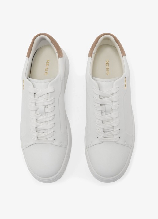 Reiss Dames Jessie sneaker van leer in de kleur Wit