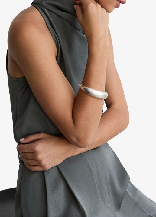 Reiss Dames Erica wide fit jumpsuit van satijn in de kleur Donkergrijs