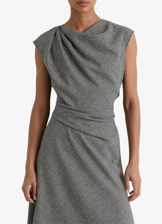 Reiss Dames Clara midi jurk in wolblend in de kleur Grijs