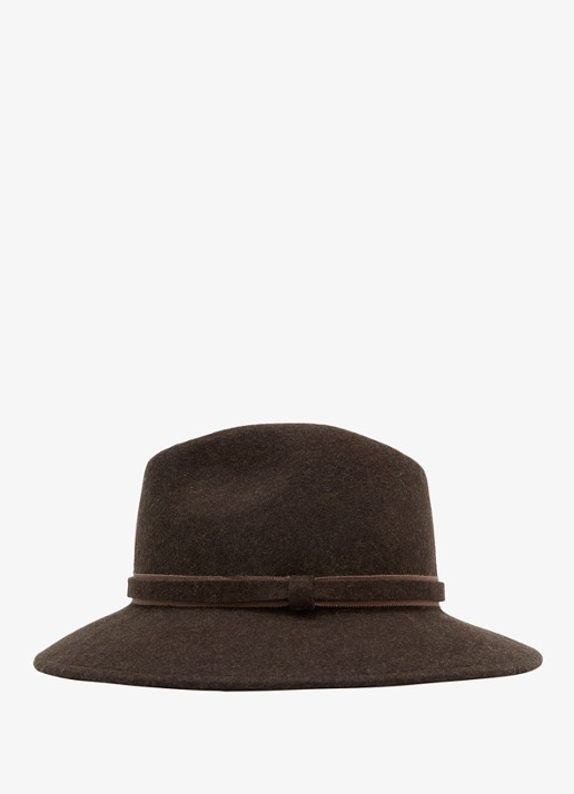 Reiss Dames Frankie fedora van wol in de kleur Chocoladebruin