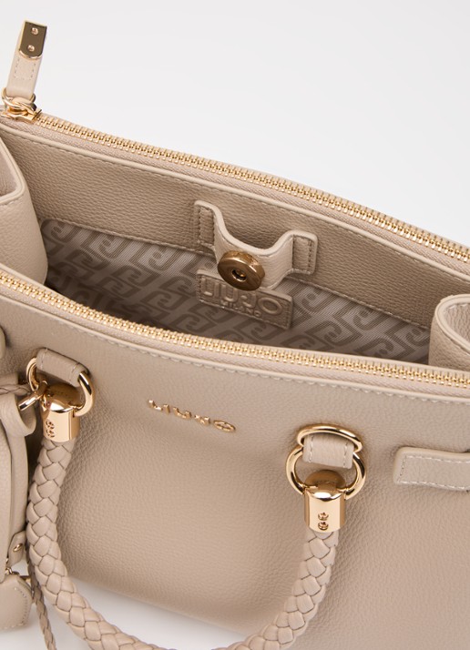 Liu Jo Dames Handtas met gevlochten detail en afneembare schouderriem in de kleur Beige