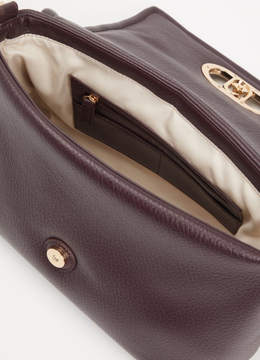 Liu Jo Dames Schoudertas met logo en afneembare schouderriem in de kleur Aubergine
