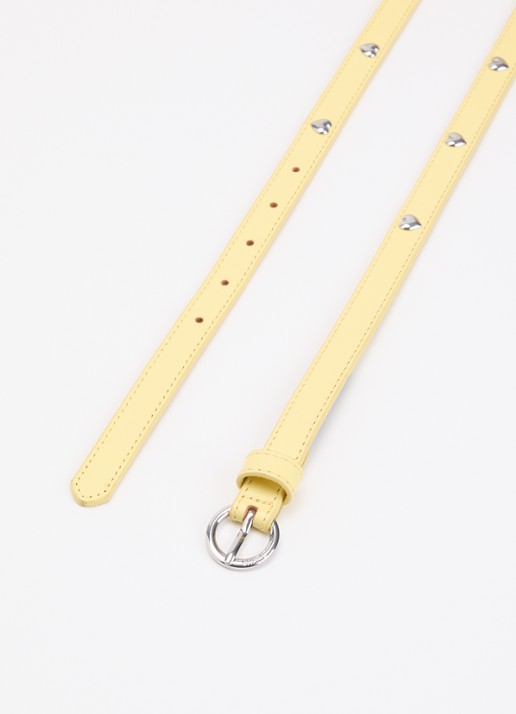 Fabienne Chapot Dames Bold Love Small riem van leer met studs in de kleur Lichtgeel