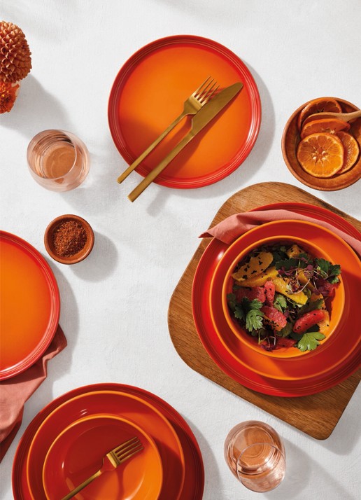 Le Creuset Diep bord 22 cm Oranjerood - Deal