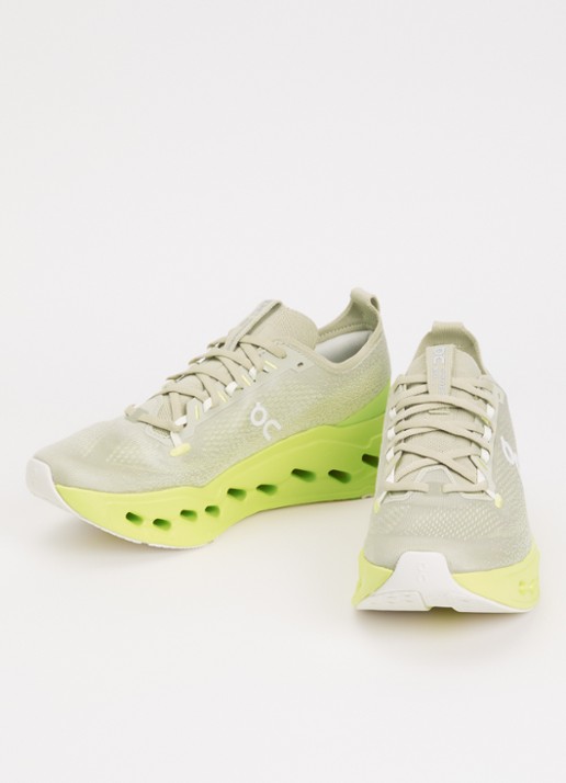 On Heren Cloudsurfer Max sneaker van mesh met logo in de kleur Neongeel, maat: 44