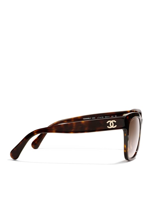 CHANEL Cat Eye Dames VIERKANTE ZONNEBRIL Donkerbruin - Deal