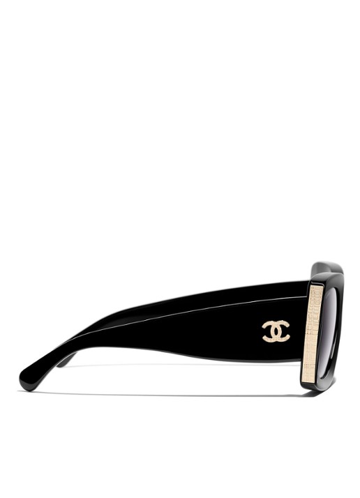 CHANEL Butterfly Dames RECHTHOEKIGE ZONNEBRIL Zwart - Deal