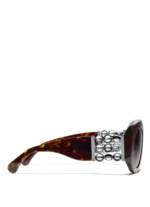CHANEL Dames RONDE ZONNEBRIL Bruin - Deal