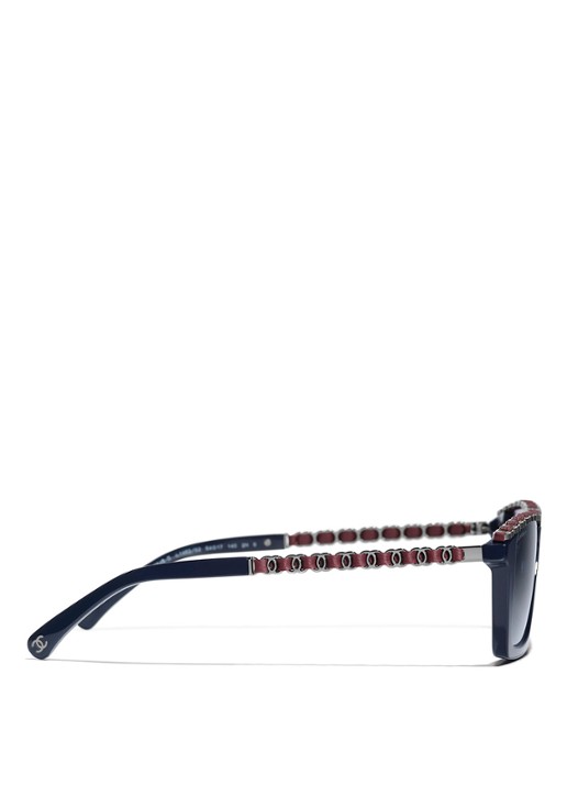 CHANEL Dames RECHTHOEKIGE ZONNEBRIL Donkerblauw - Deal