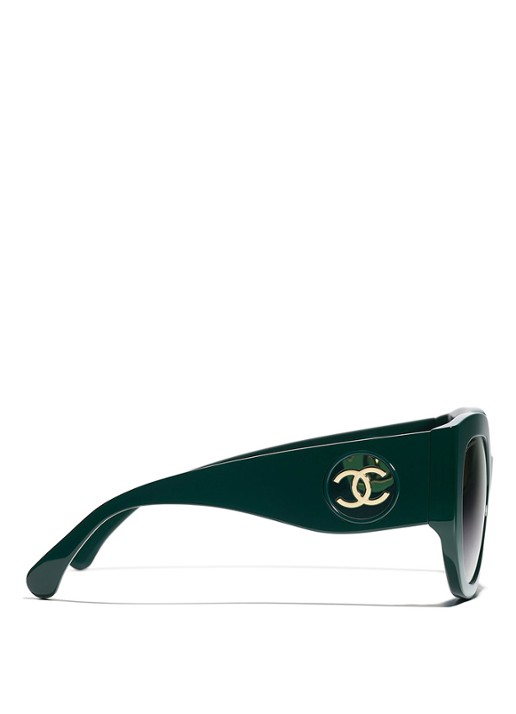 CHANEL Dames VLINDER ZONNEBRIL Groen - Deal