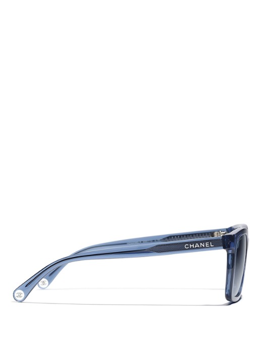 CHANEL Dames RECHTHOEKIGE ZONNEBRIL Blauw - Deal