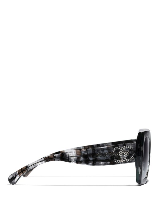 CHANEL Dames VLINDER ZONNEBRIL Zwart - Deal