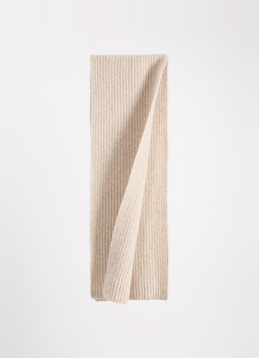 CLOSED Dames Grofgebreide sjaal in alpaca wolblend 190 x 30 cm in de kleur Beige