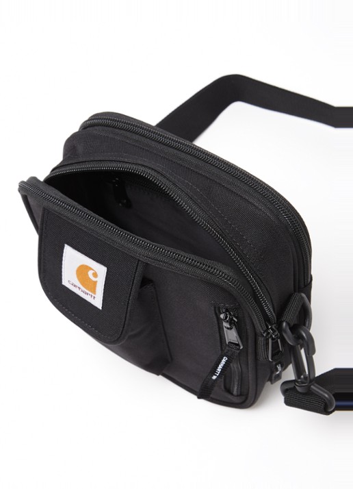 Carhartt WIP Heren Essentials Small crossbodytas met logo in de kleur Zwart, maat: One Size