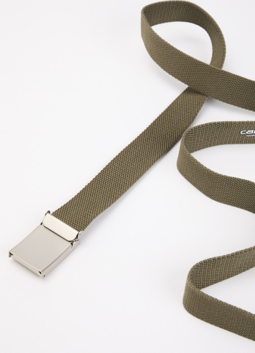 Carhartt WIP Heren Riem met logo in de kleur Mosgroen, maat: OS