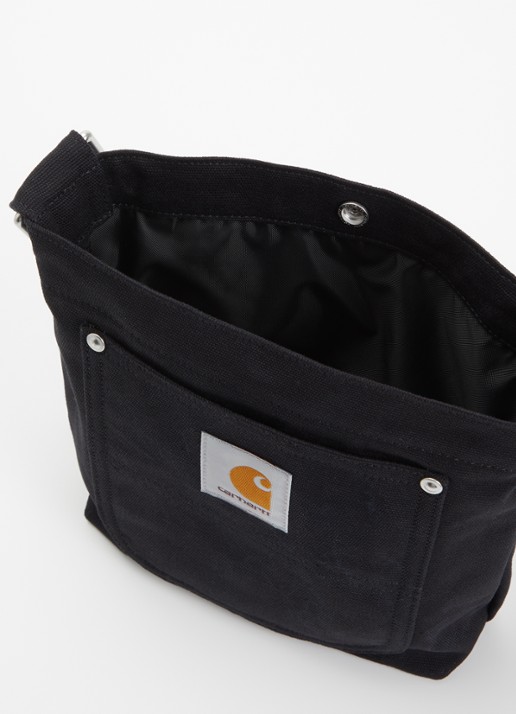 Carhartt WIP Heren Crossbodytas van canvas met logo in de kleur Zwart, maat: OS