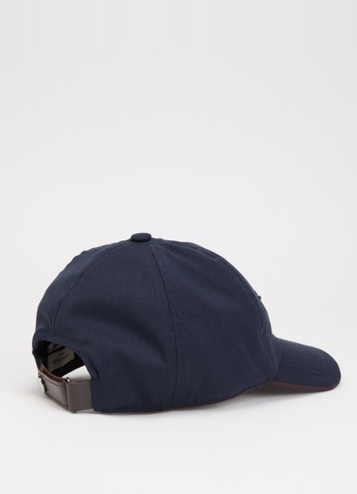 Jacob Cohën Heren Pet in wolblend met logoborduring in de kleur Donkerblauw, maat: OS