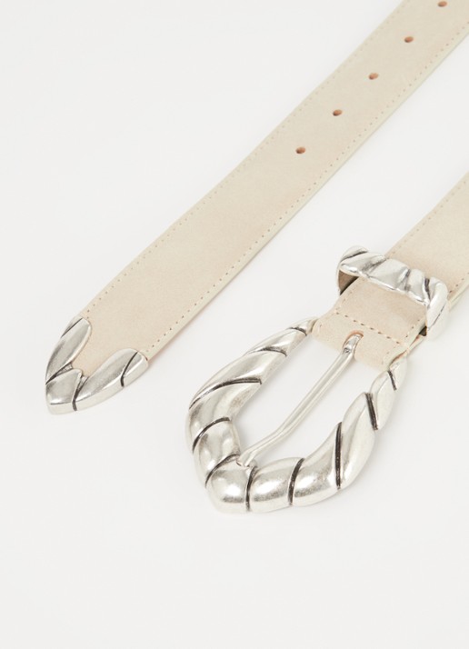IRO Dames Embella riem van leer in de kleur Donkerbeige