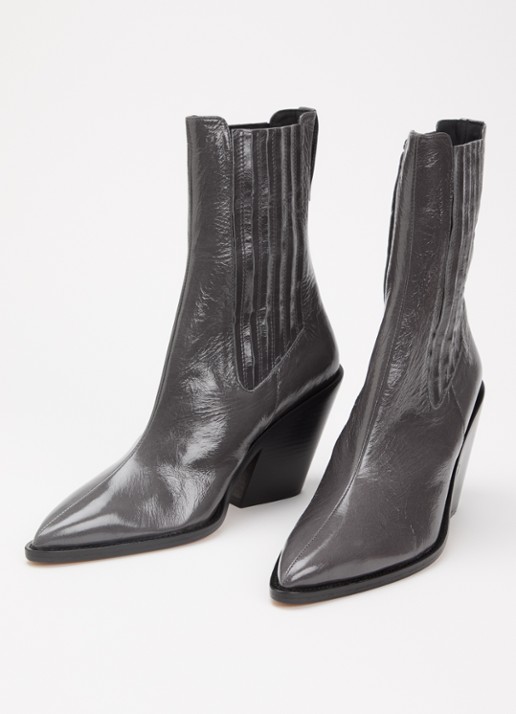 IRO Dames Chelsea boot van lakleer in de kleur Antraciet