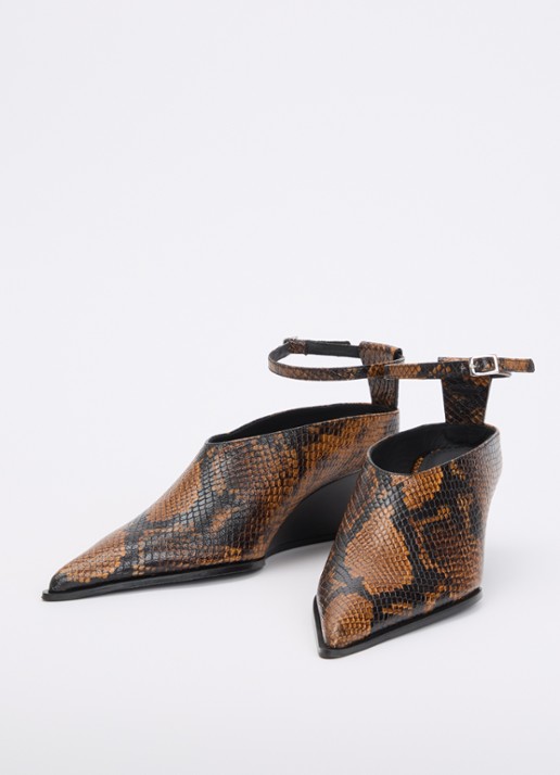 IRO Dames Pump van leer met slangenprint in de kleur Bruin