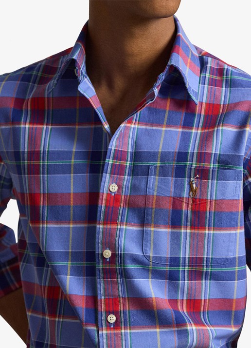 Ralph Lauren Heren Regular fit overhemd met logoborduring in de kleur Blauw