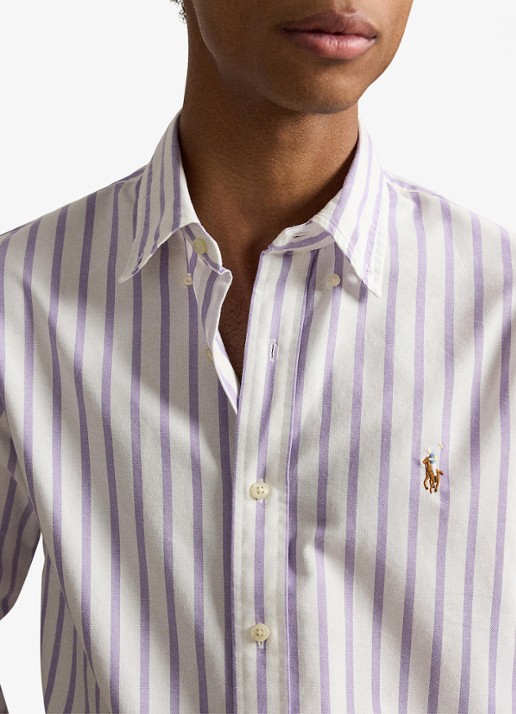 Ralph Lauren Heren Custom fit Oxford overhemd met streepprint in de kleur Wit