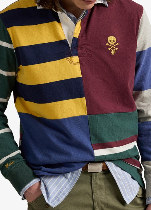 Ralph Lauren Heren Classic fit polo met colour blocking in de kleur Red Wine Multi / Bordeauxrood