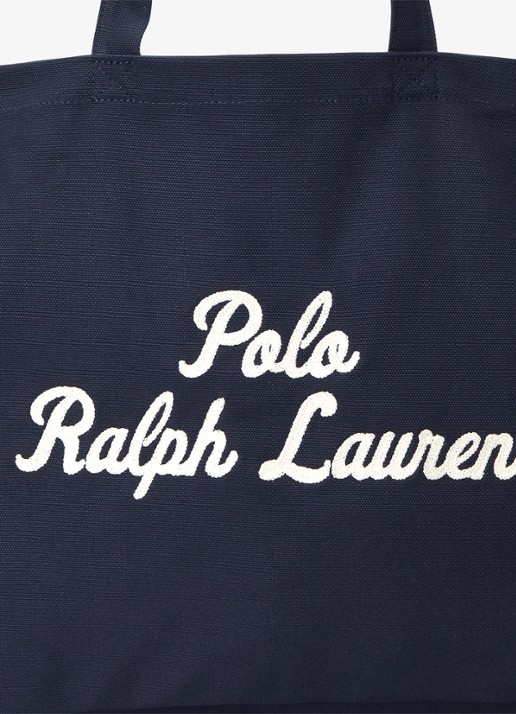 Ralph Lauren Heren Shopper van canvas met logoborduring in de kleur Newport Navy / Blauw