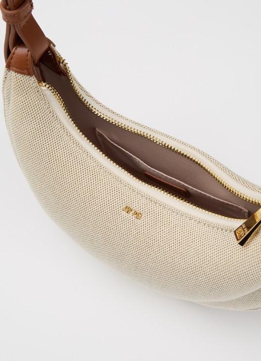 JW PEI Dames Sharon schoudertas van canvas met verstelbare schouderriem in de kleur Gebroken wit, maat: one size