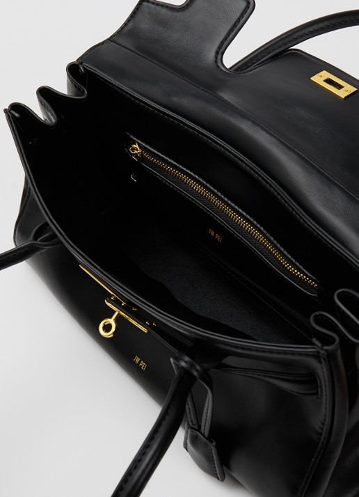 JW PEI Dames Yara schoudertas met logo in de kleur Zwart, maat: one size
