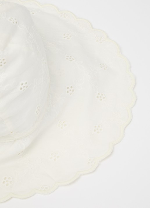 Lil 'Atelier Meisjes NBFHosa bucket hoed met broderie in de kleur Ivoor, maat: 47/48