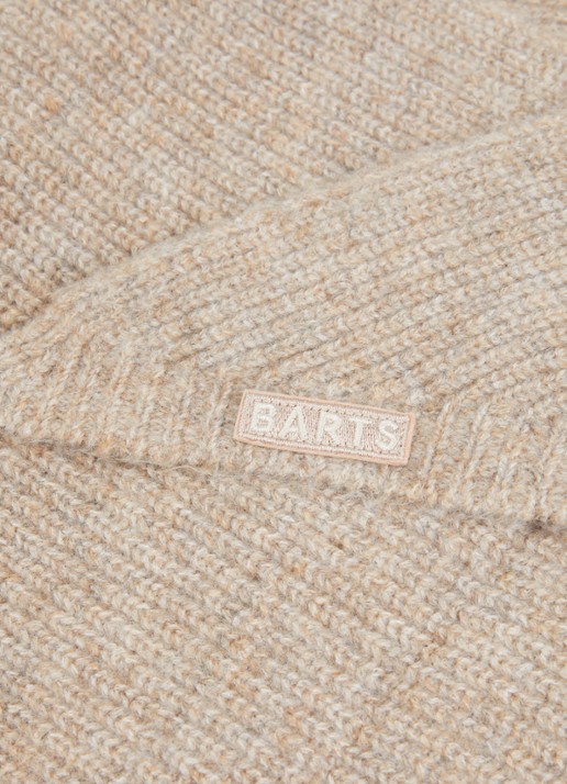 Barts Meisjes Darty ribgebreide sjaal in wolblend 100 x 40 cm in de kleur Taupe, maat: One Size