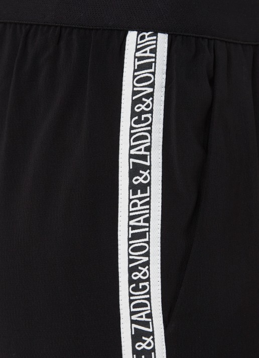 Zadig&Voltaire Dames Paula Band slim fit trackpants met logoband in de kleur Zwart