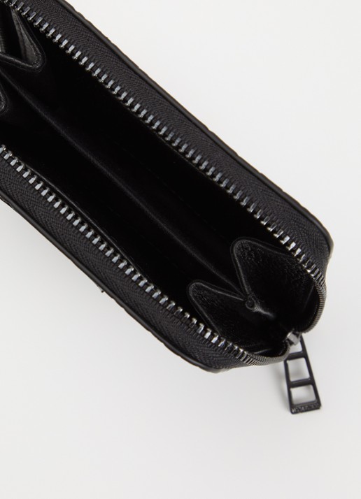Zadig&Voltaire Dames Mini ZV portemonnee van leer met crocostructuur in de kleur Zwart